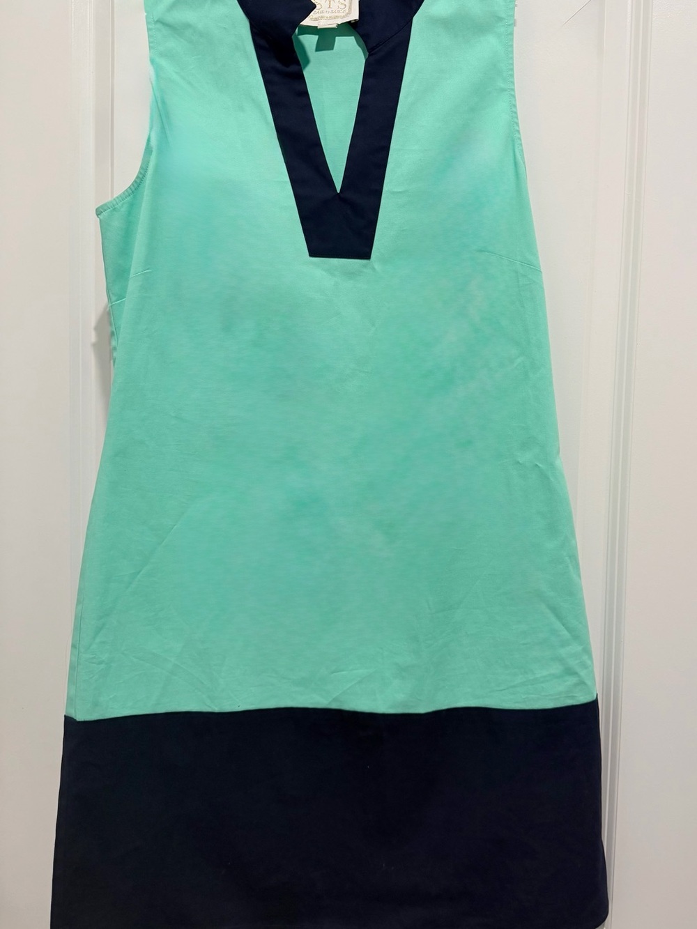 STS BRAND Summertime sleeveless Mint Shift Tunic with Navy Trim
Special occasion